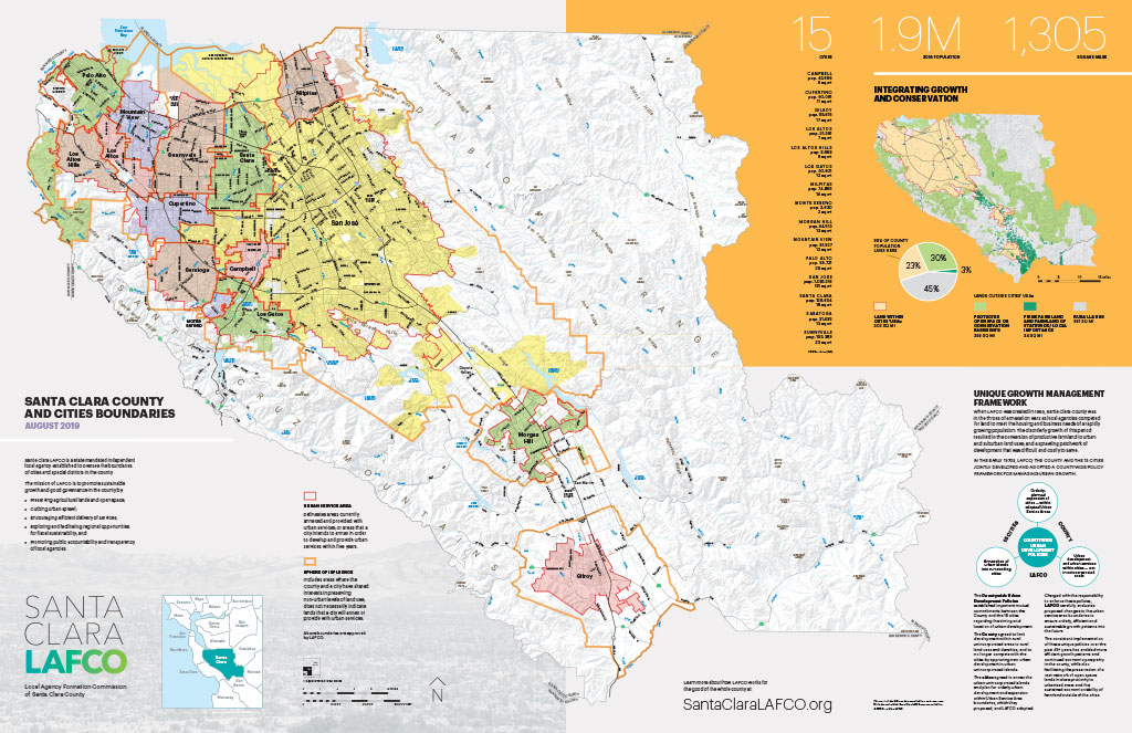 Santa Clara County and Cities Boundaries Map